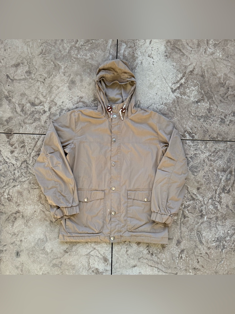 Nike Tan Hooded Utility Jacket Size Medium